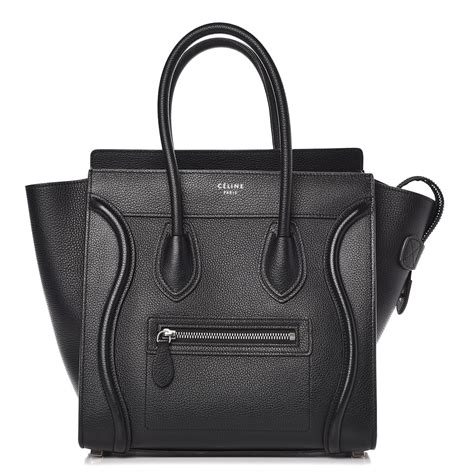 celine micro black luggage|celine luggage micro shopper calfskin.